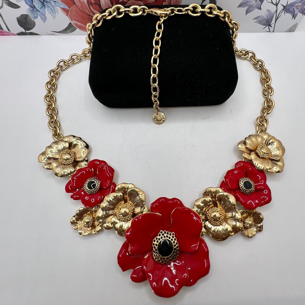 Talbots Red Poppy Necklace